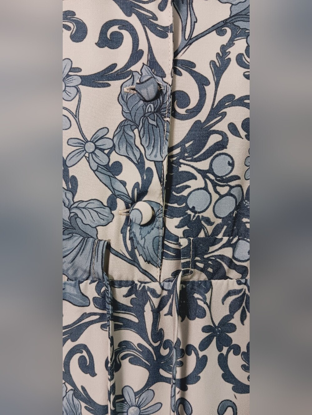 KLEID FOR HER Blue Floral High-Low Button Dress Size S - Picture 5 of 11